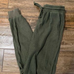 Full Tilt Green waffle pants